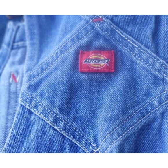 Dickies Bib Overalls Fall Womens L Y2K Artsisan Blue Denim Artsy DIY Outdoor - Picture 12 of 16
